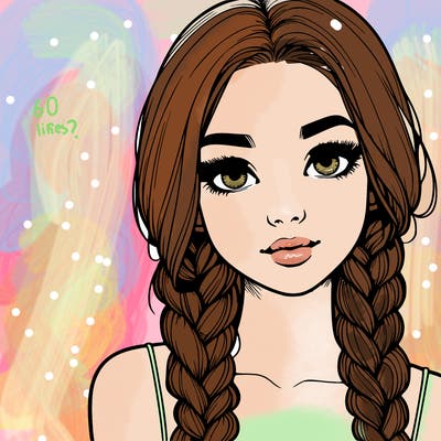 realistic girl with braids