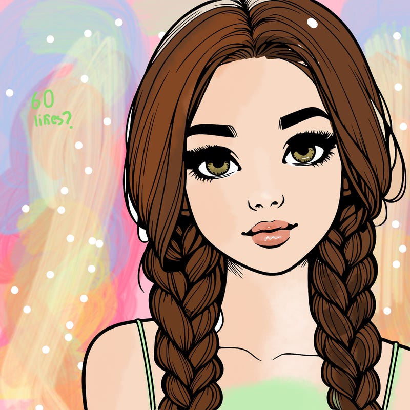 realistic girl with braids