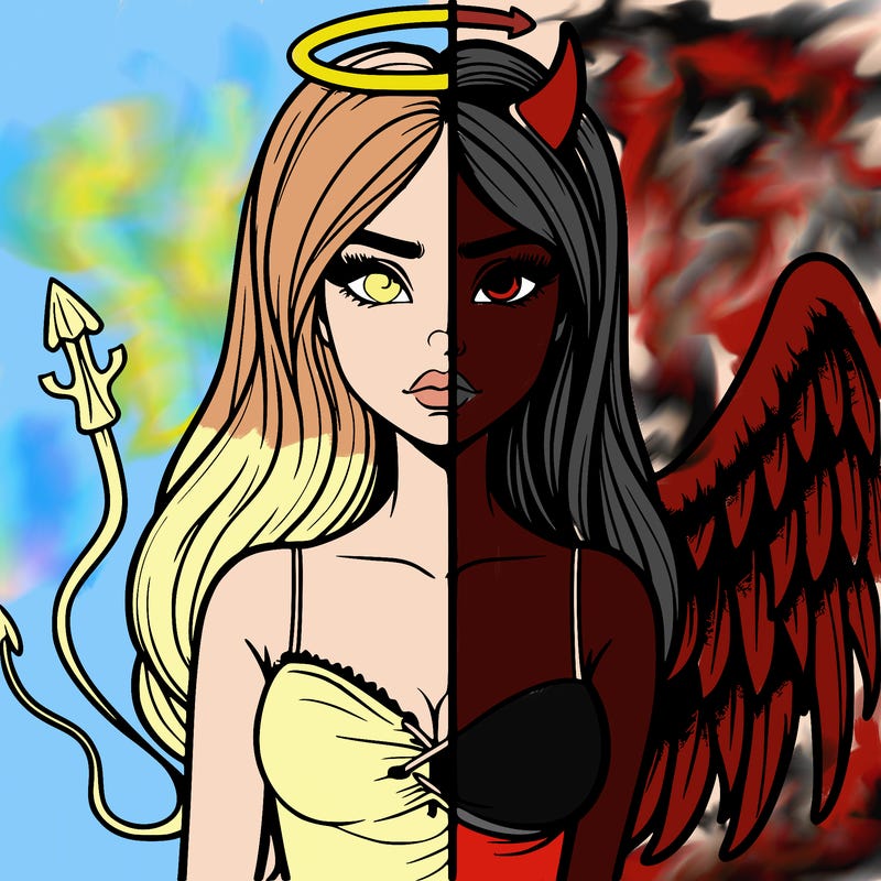 devil vs angel realistic girl