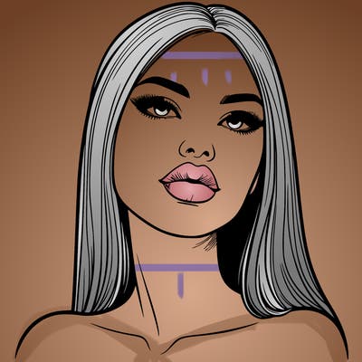 realistic woman with full lips