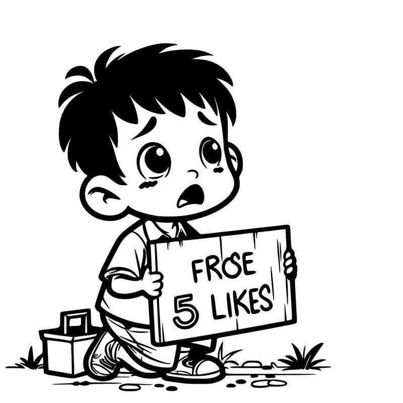 poor kid begging for 5 likes