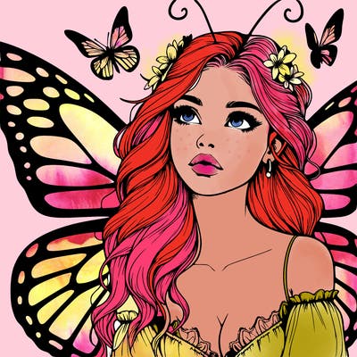 butterfly fairy realistic girl