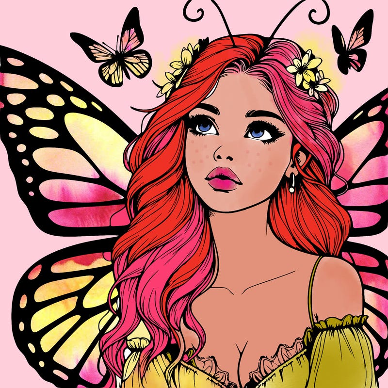 butterfly fairy realistic girl