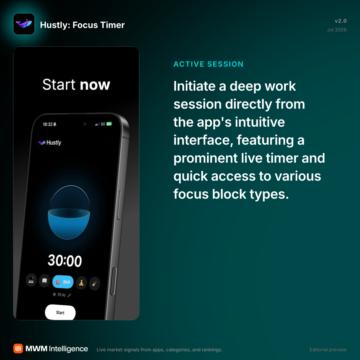 Hustly: Focus Timer - Productivity App | MWM