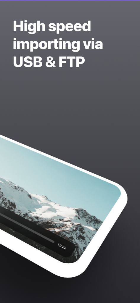 High speed video and photo importing via USB and FTP in Video Safe 2 app