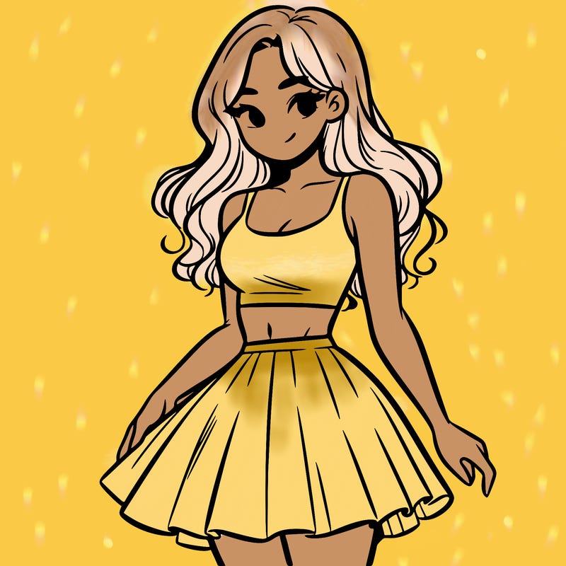 woman in a skirt and crop top