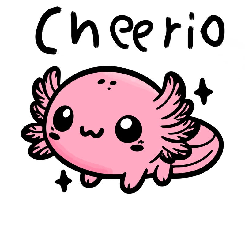 cute easy baby axolotl