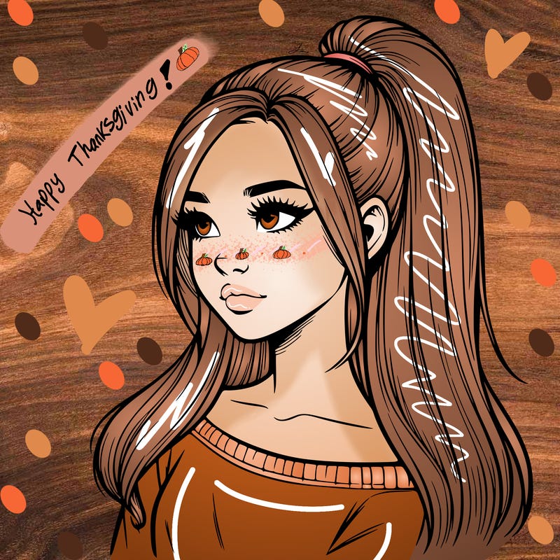 realistic girl with a high ponytail