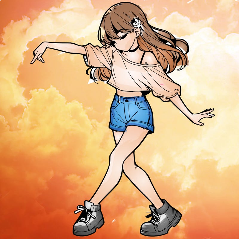 realistic girl danceing