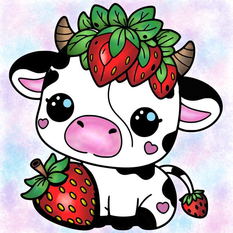 cute strawberry cow