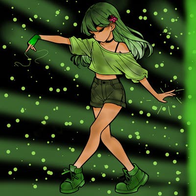 realistic girl danceing