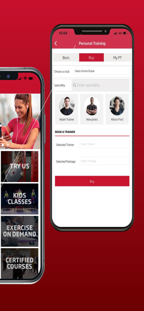 Fitness First MENA app personal trainer booking screen