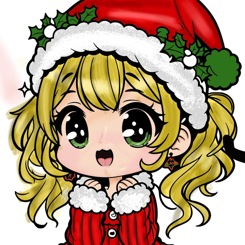 cute christmas anime girl