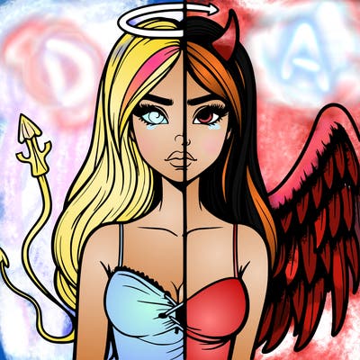 devil vs angel realistic girl