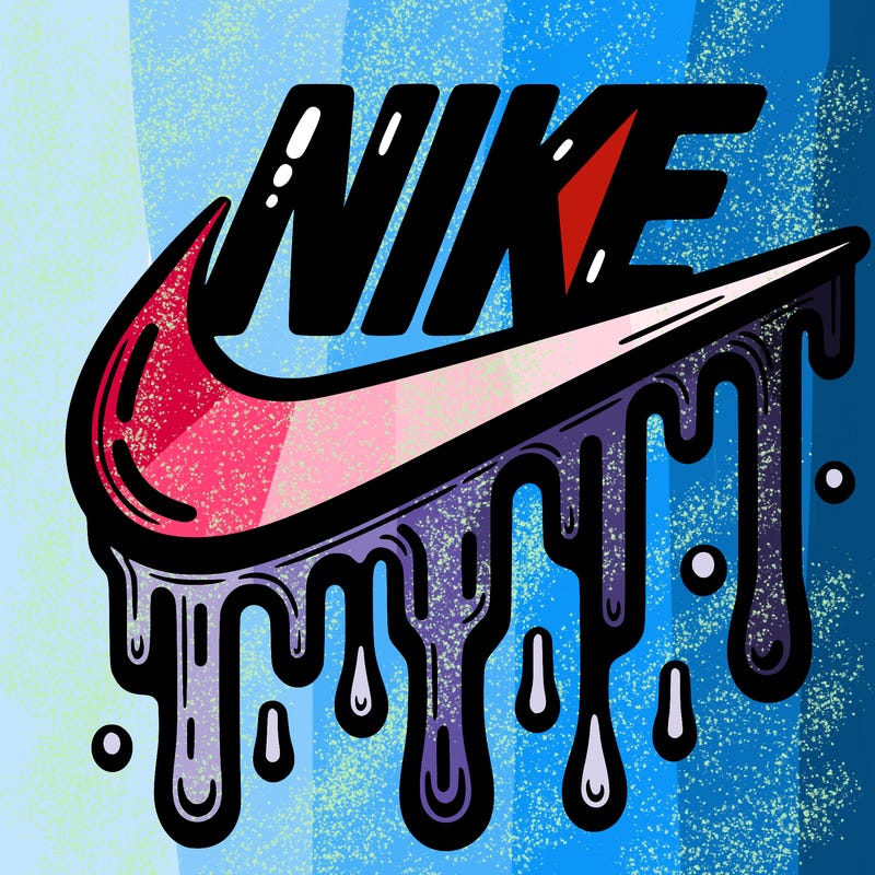 dripping nike logo