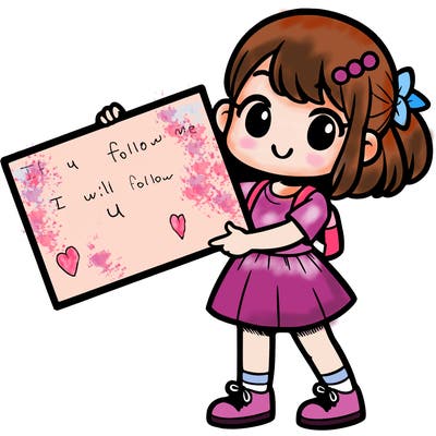 girl holding a big sign