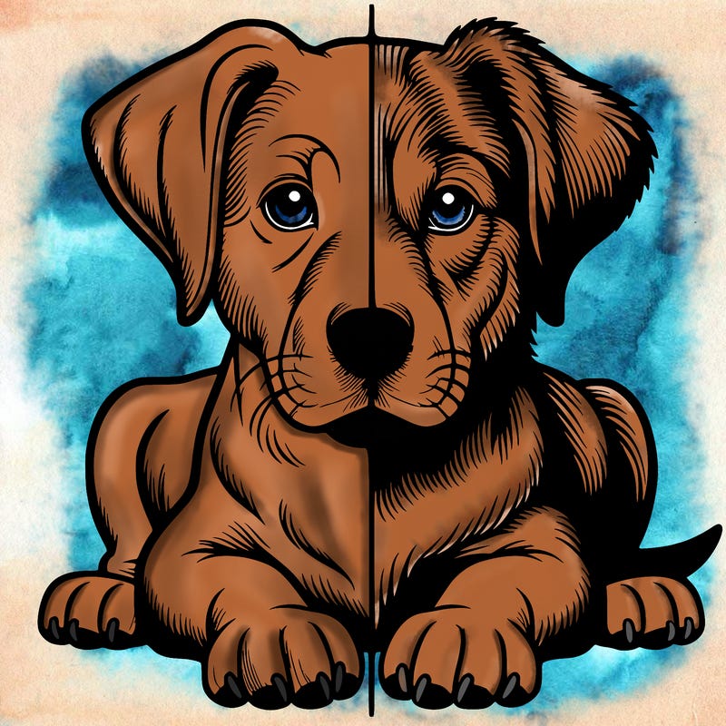 realistic dog split picture