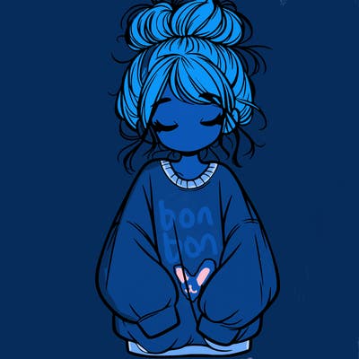 girl with baggy sweatshirt and messy bun