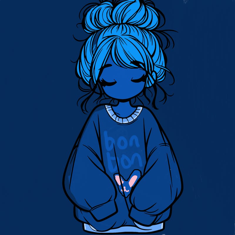 girl with baggy sweatshirt and messy bun