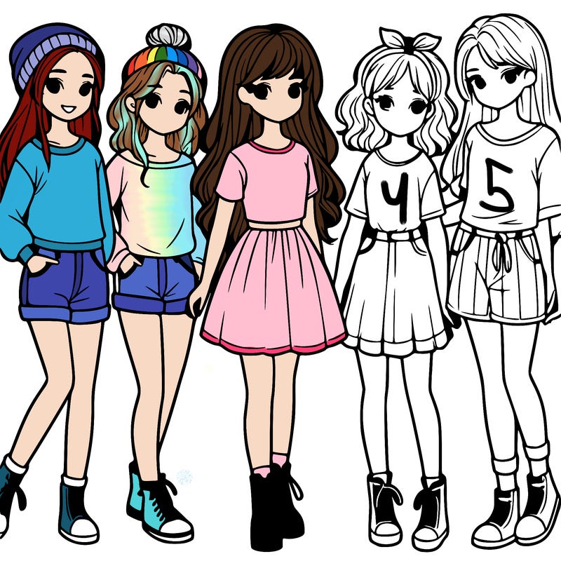 a group of five girls