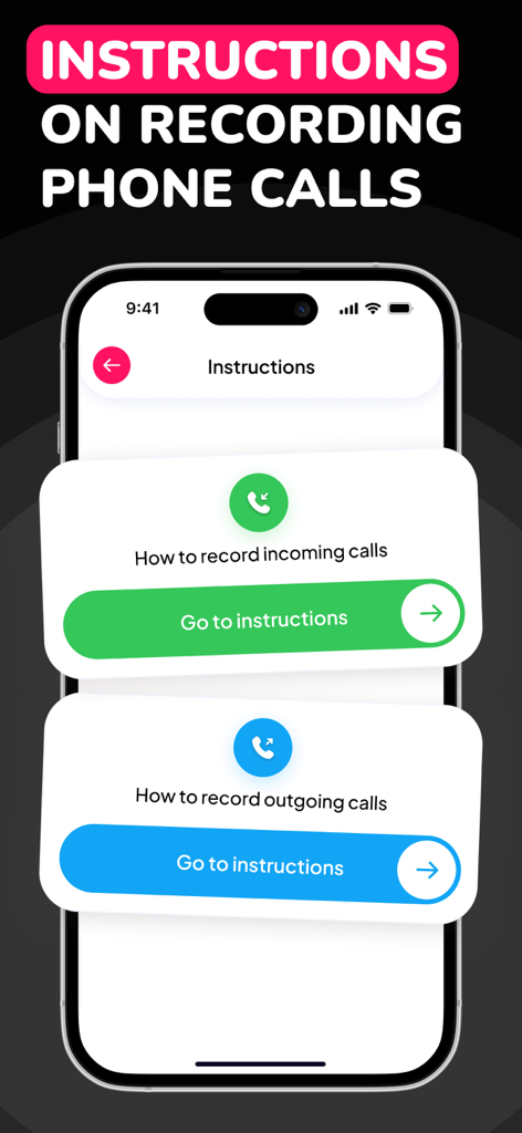 Instruções para gravar chamadas telefônicas recebidas e efetuadas na interface do aplicativo.