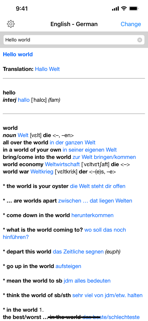 German Dictionary – Translator - Traduzione dall'inglese al tedesco e definizioni del dizionario nell'app Dizionario Tedesco