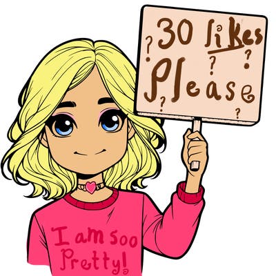 realistic girl holding up a sign