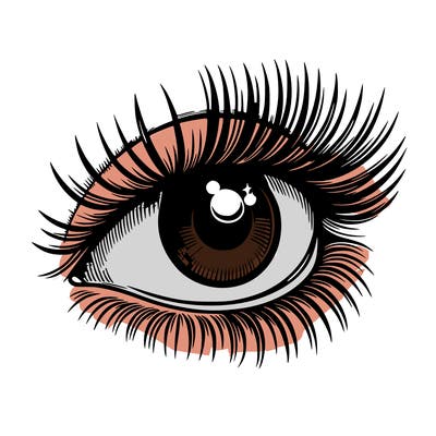 realistic eye long eylashes