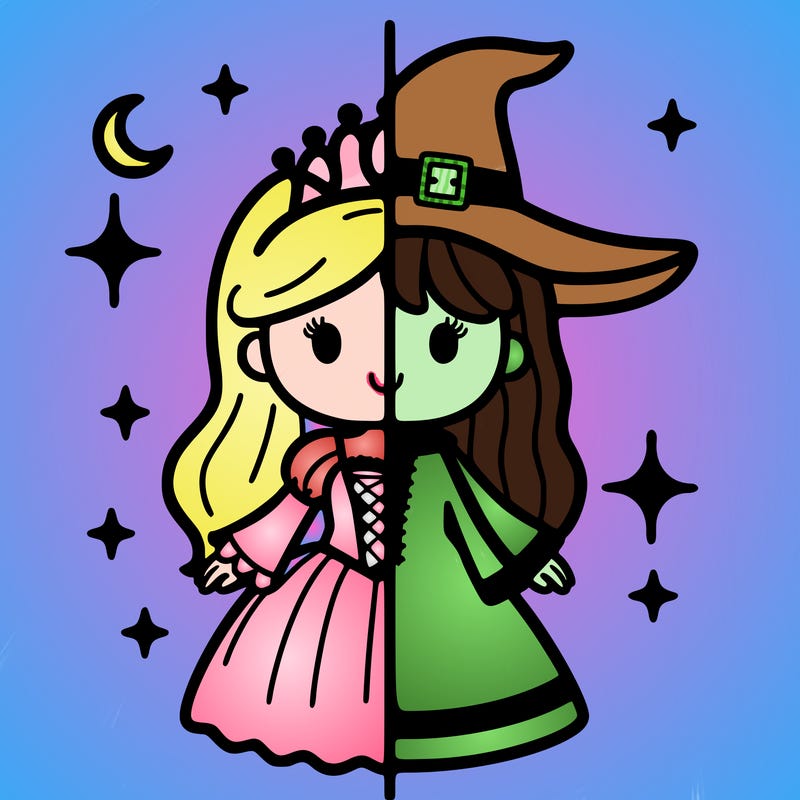 split princess and witch