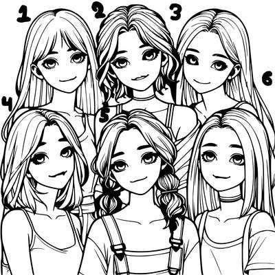 a group of girls realistic