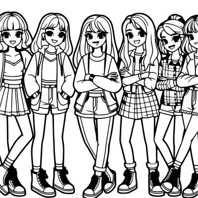 group of girl teenagers