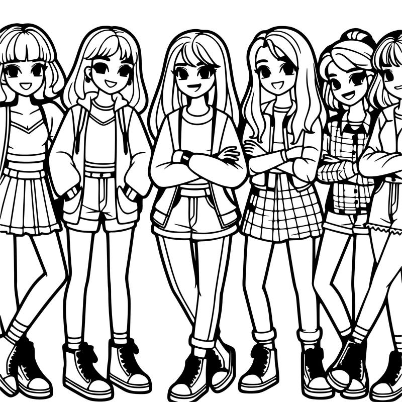 group of girl teenagers