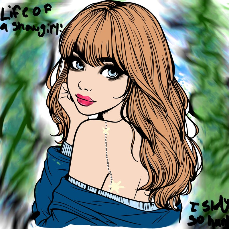 realistic girl with bangs looking over her shoulder