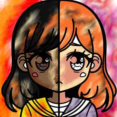 a split of a girl