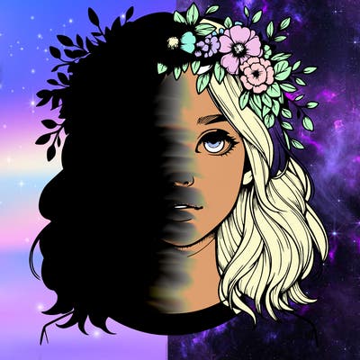 realistic girl with flower crown