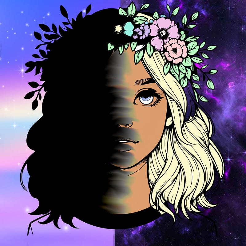 realistic girl with flower crown