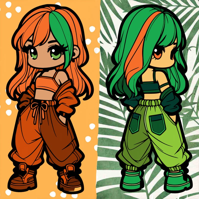 girl in crop top and baggy pants