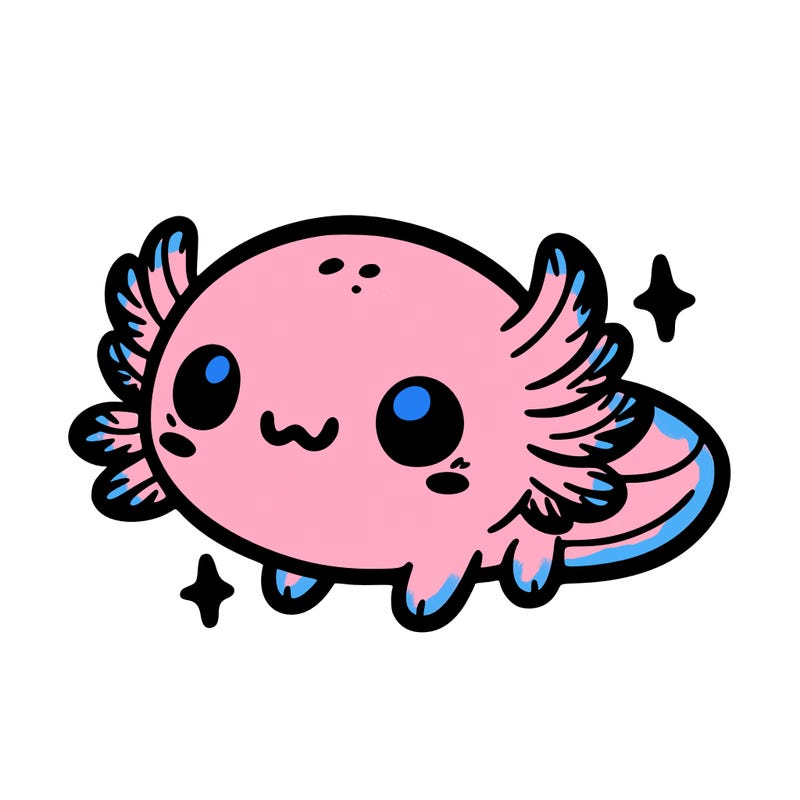 cute easy baby axolotl