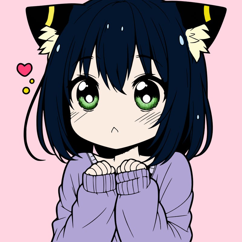 shy anime catgirl