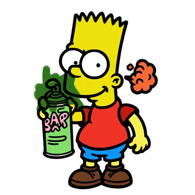 bart with a spray can