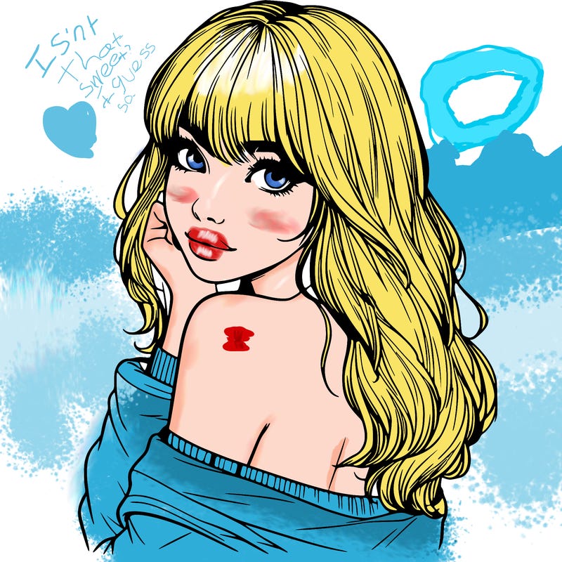 realistic girl with bangs looking over her shoulder