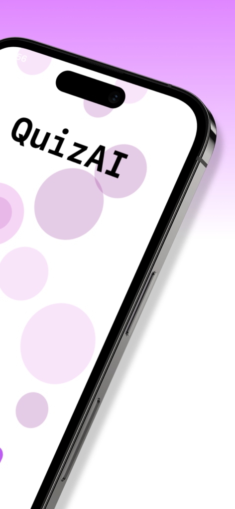 Quiz-AI - QuizAI app logo on an iPhone screen with a purple gradient background
