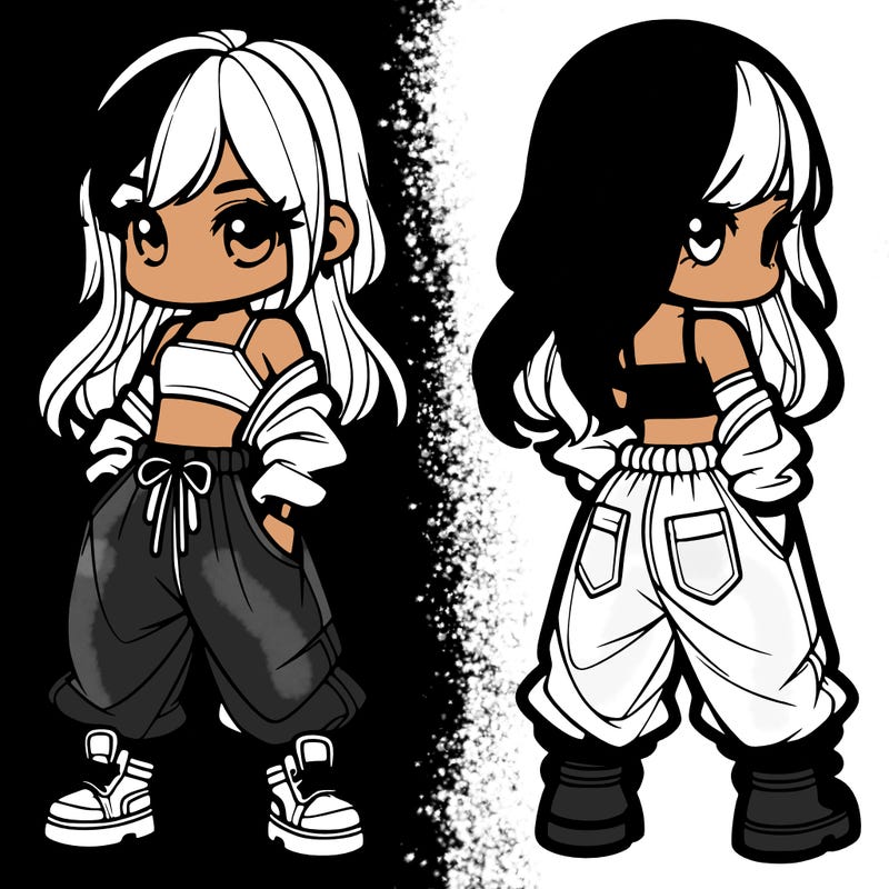 girl in crop top and baggy pants