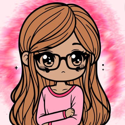 shy girl with long hair and glasses