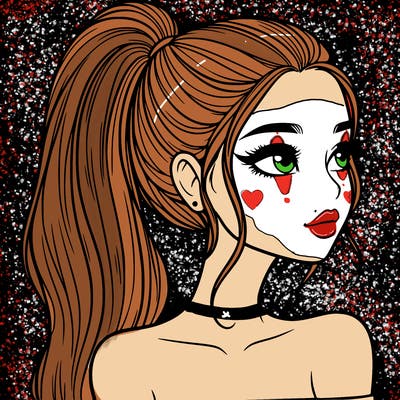 a beautiful and realistic girl with a high pony tail