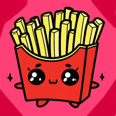 a cute. french fries