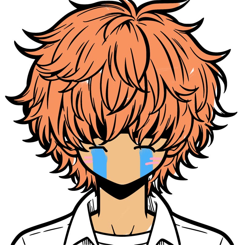 manga boy fluffy hair covering his eyes