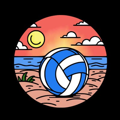 volleyball on a beach