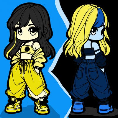 girl in crop top and baggy pants