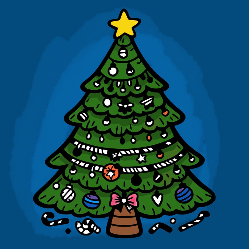 christmas tree with lots of details